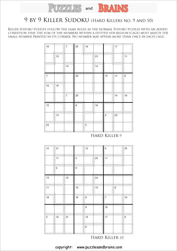 printable 9 by 9 challenging level math Sudoku puzzles for kids
