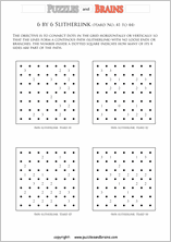 printable 6 by 6 difficult level Slitherlink logic puzzles