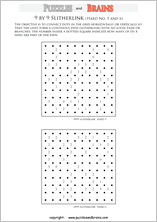 printable 9 by 9 difficult level Slitherlink logic puzzles for kids and adults