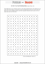 printable 12 by 16 easier level Slitherlink logic puzzles for kids and adults