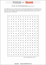 printable 12 by 16 easier level Slitherlink logic puzzles for kids and adults