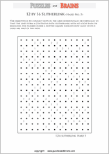 printable 12 by 16 difficult level Slitherlink logic puzzles for kids and adults