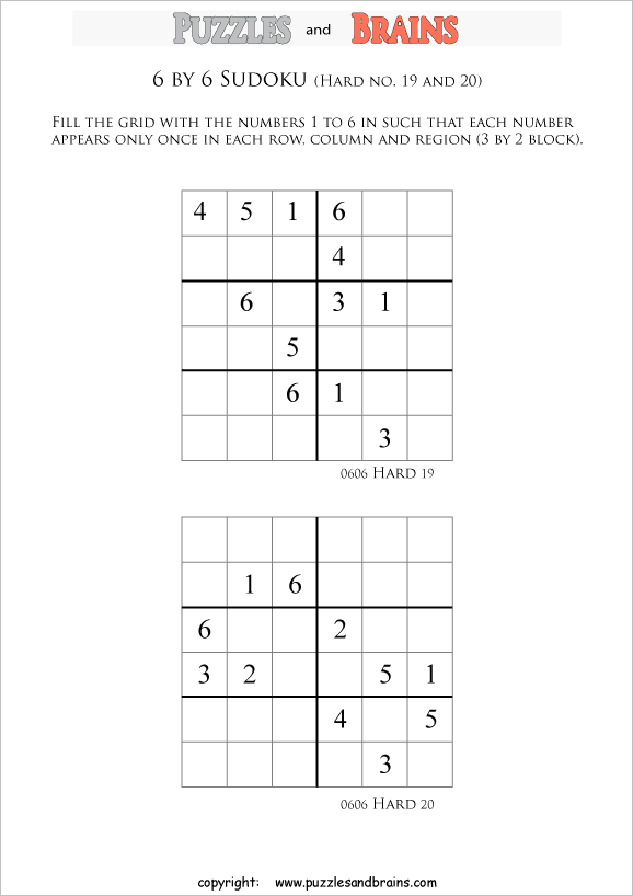 printable hard level sudoku puzzles for kids beginners