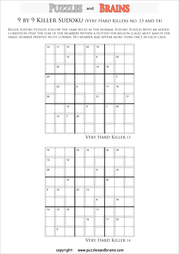 printable 9 by 9 difficult level math Sudoku puzzles for kids