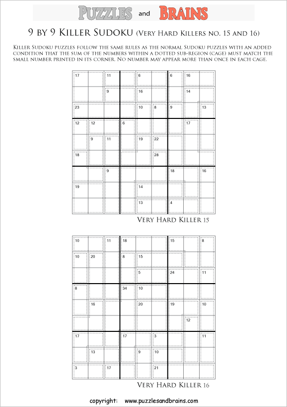 printable 9 by 9 difficult level math Sudoku puzzles for kids