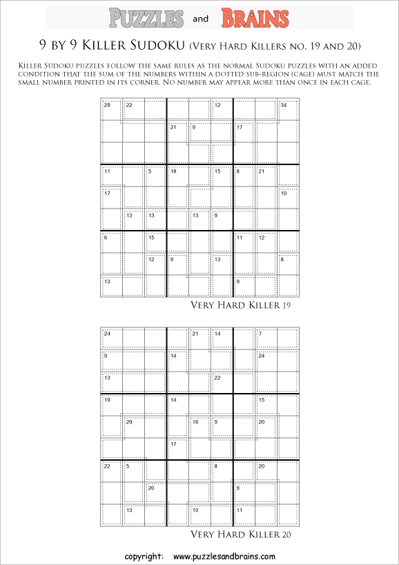 printable 9 by 9 difficult level math Sudoku puzzles for kids