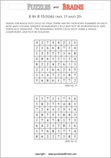 printable 8 by 8 Hitori logic puzzles that will boost your IQ