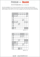 printable 8 by 8 math Kakuro puzzles for young and old math students