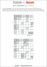 printable 8 by 8 math Kakuro puzzles for young and old math students