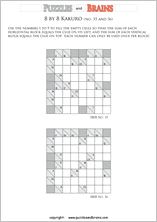 printable 8 by 8 math Kakuro puzzles for young and old math students