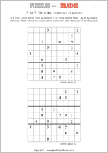 printable difficult level 9 by 9  Sudoku puzzles