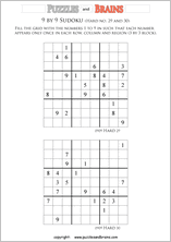 printable difficult level 9 by 9  Sudoku puzzles