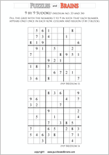 printable medium level 9 by 9  Sudoku puzzles