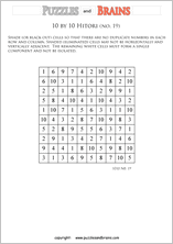 printable 10 by 10 Hitori logic puzzles that will boost your IQ