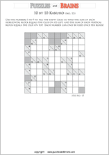 printable 10 by 10 math Kakuro puzzles for young and old math students