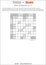 printable 10 by 10 math Kakuro puzzles for young and old math students