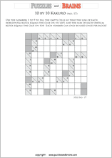 printable 10 by 10 math Kakuro puzzles for young and old math students