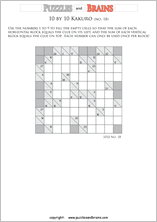 printable 10 by 10 math Kakuro puzzles for young and old math students