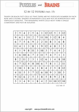 printable 12 by 12 Hitori logic puzzles that will boost your IQ